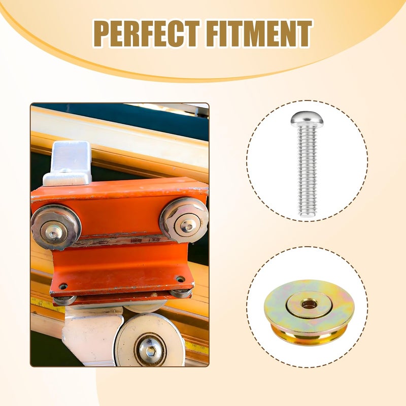 BANLIN 2 PCS Cut-Off Flange Track Bearing Kit for Tapco Pro & Max Siding Brake, 12334 Rollers, 12364 Screws, 10094 Lock Nuts, Alloy Steel Durable Repair Parts - Image 3